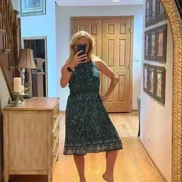 NWT WOMENS MAX STUDIO BLUE HALTER NECK SUMMER DRESS SIZE XL MSRP $118. - Picture 8 of 11